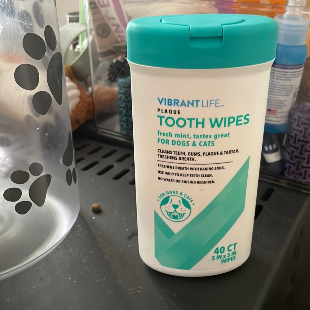 Mint dog tooth wipes